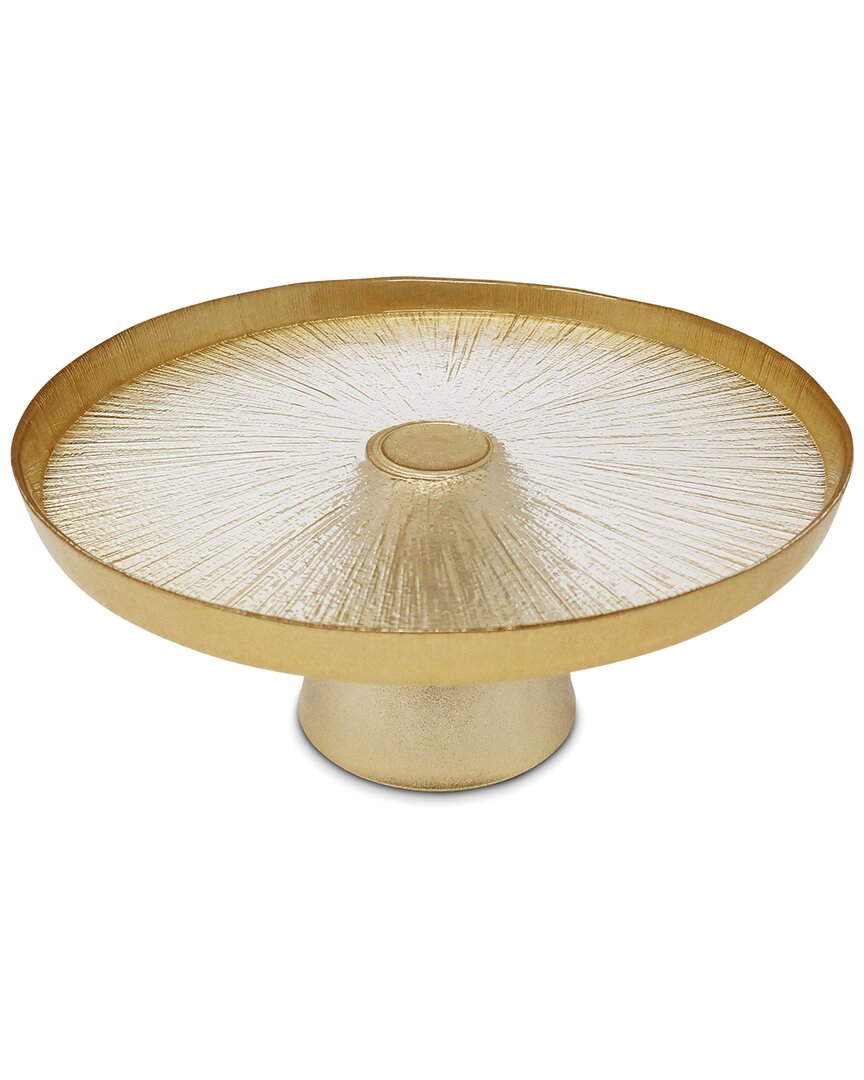 Shop Alice Pazkus Footed Cake Plate Glass And Gold - Small