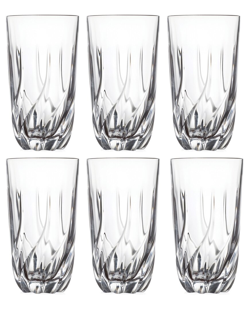 Barski Set Of 6 15.75oz Highball Glasses In Clear