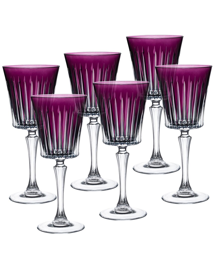 Barski Set Of 6 Wine Goblets In Blue