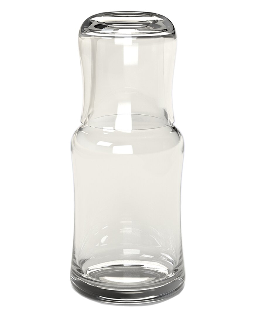 Barski Bedside Glass Carafe With Cup In Clear