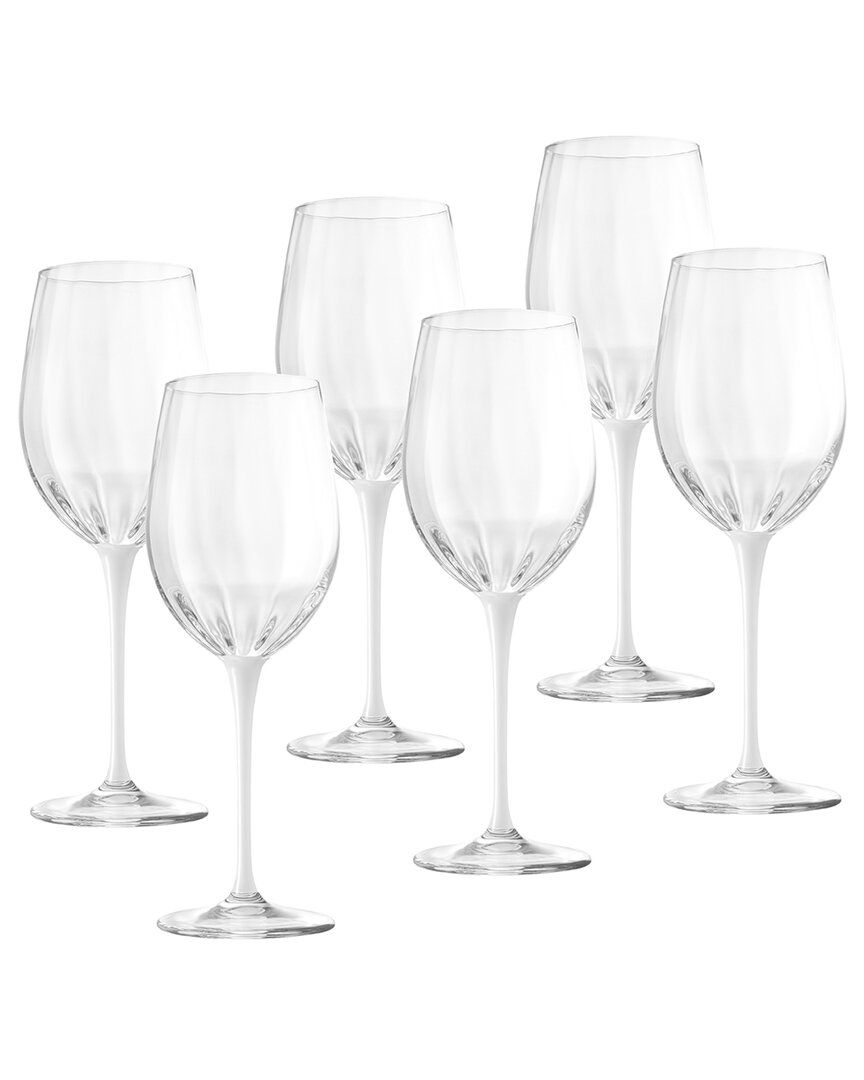 Barski Set Of 6 Red Wine Goblets In Clear