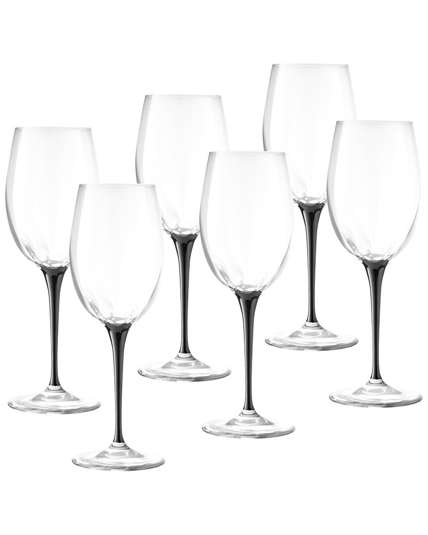 Barski Set Of 6 White Wine Goblets In Clear
