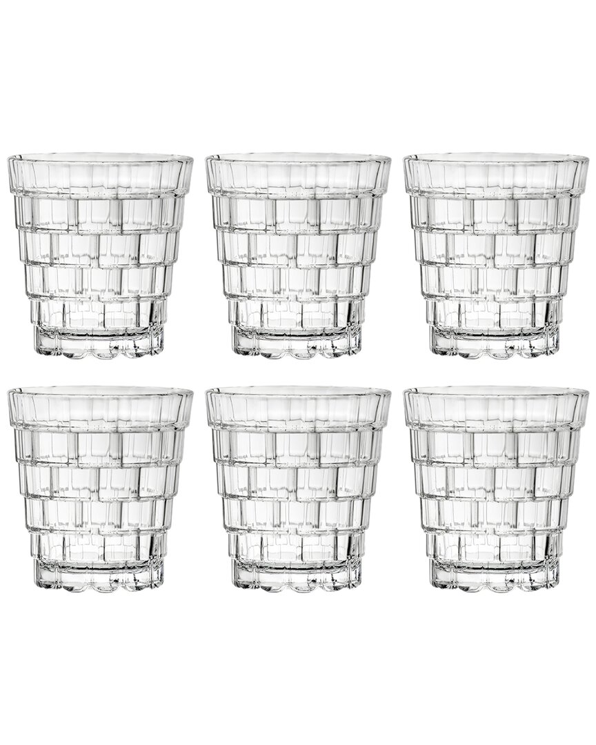 Barski Set Of 6 10.75oz Double Old Fashioned Glasses In Clear