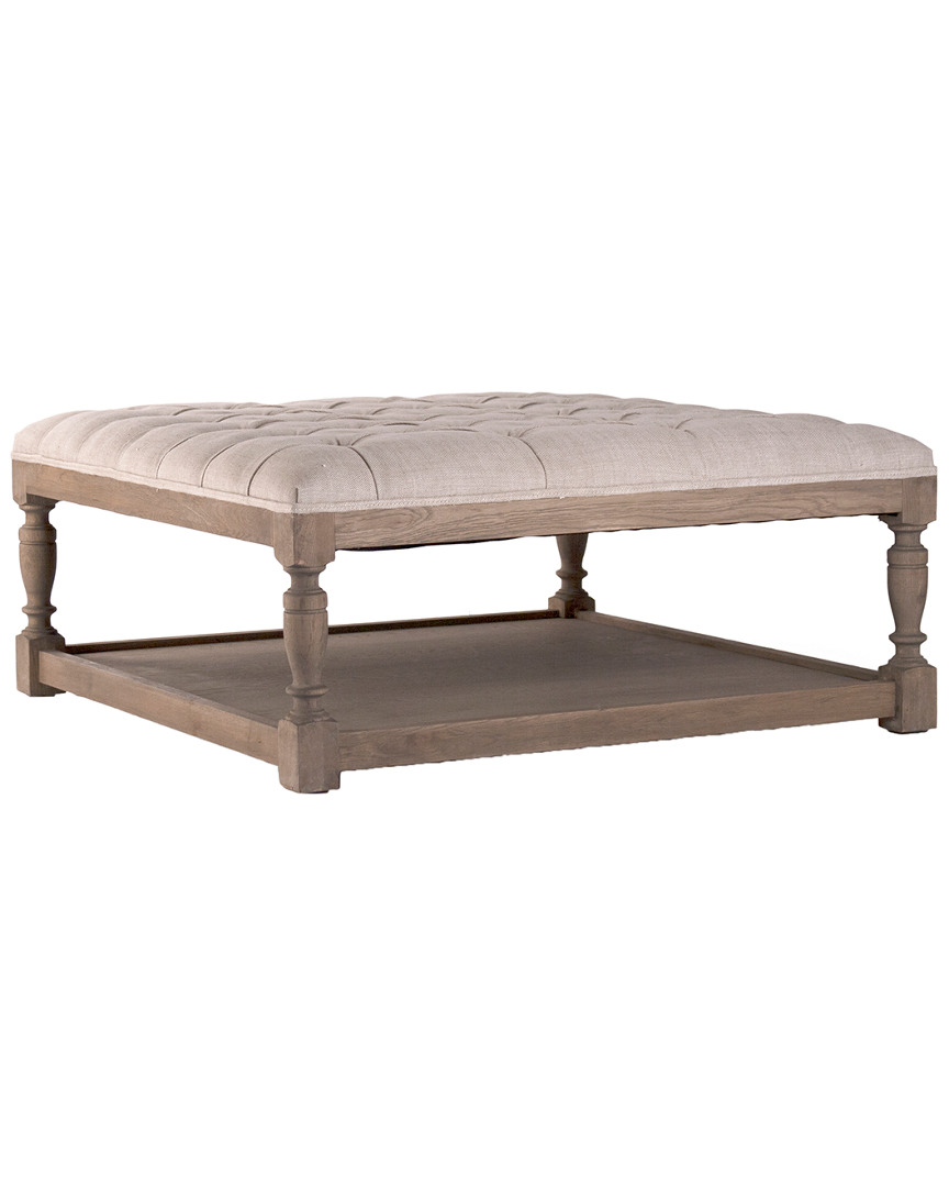 Zentique Square Tufted Ottoman In Pink