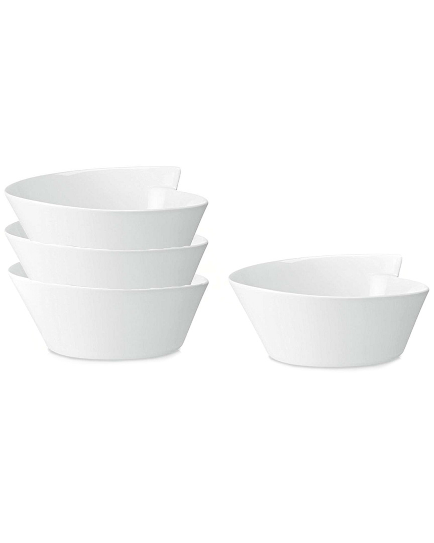 Villeroy & Boch New Wave Set Of 4 Large Rice Bowls In White