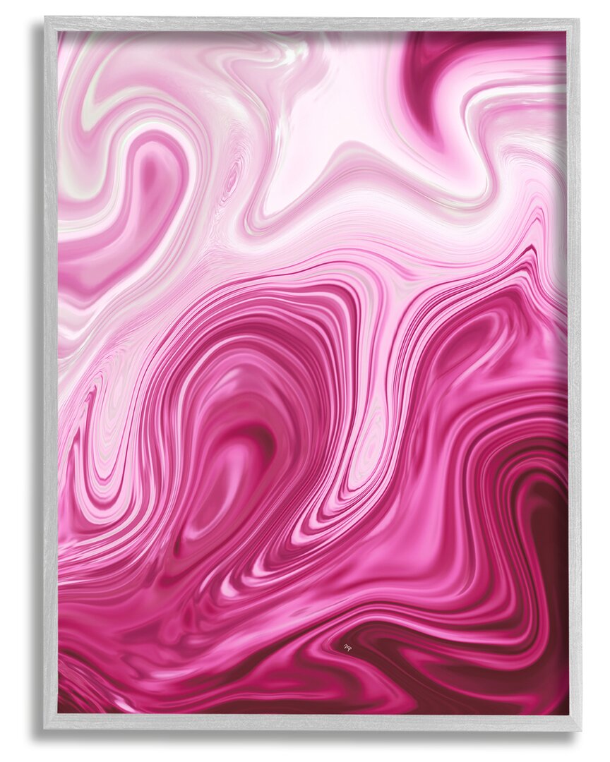 Stupell Pink Marble Abstract Swirls Framed Giclee Wall Art By Martina Pavlova