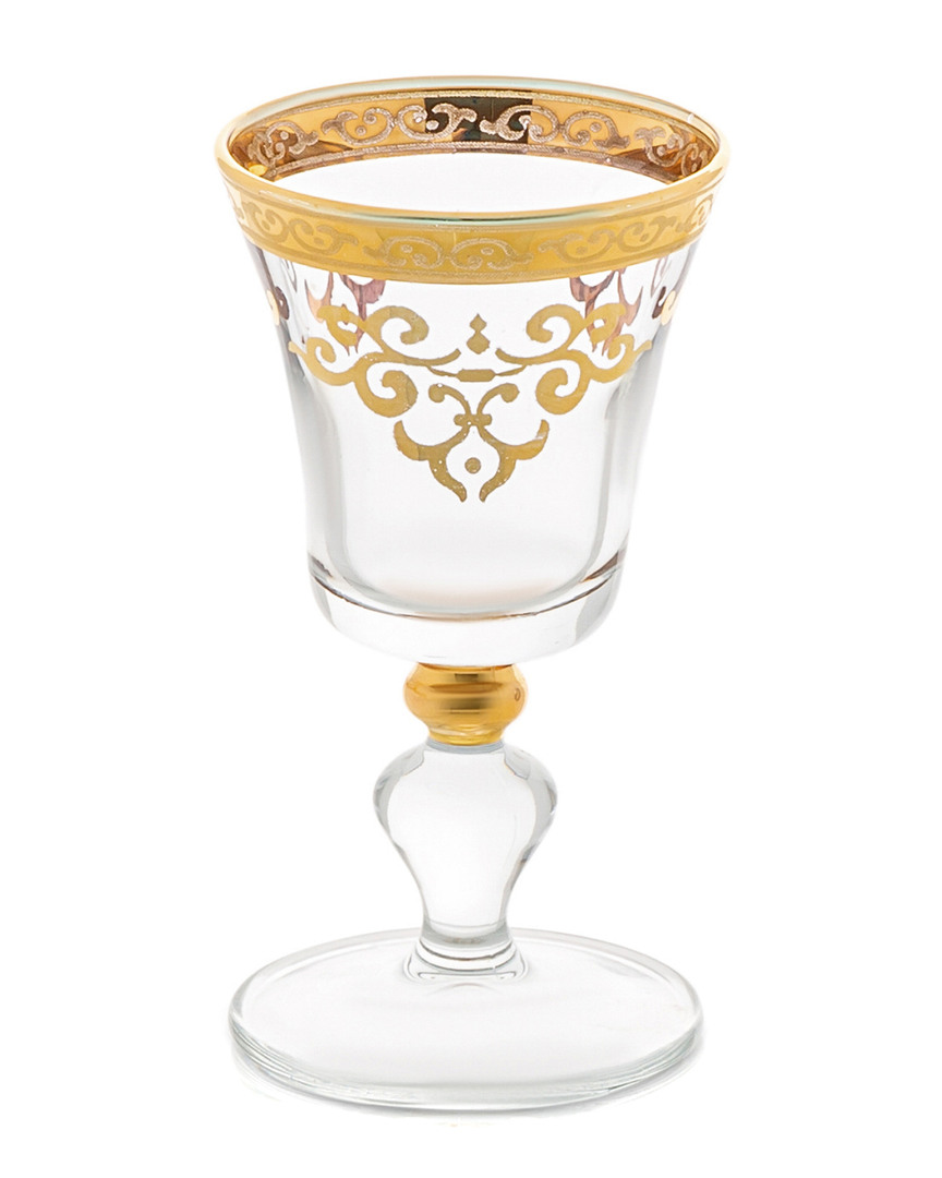 Classic Touch Set Of 6 Liquor Glasses With Gold Design