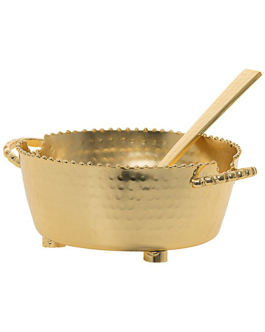 Classic Touch Dip Bowl With Beaded Border And Spoon