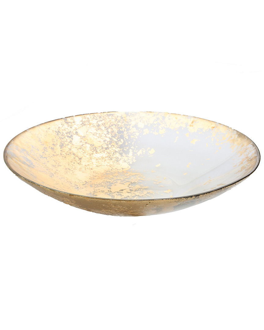 Classic Touch Smoked Glass Bowl With Scattered Gold Design