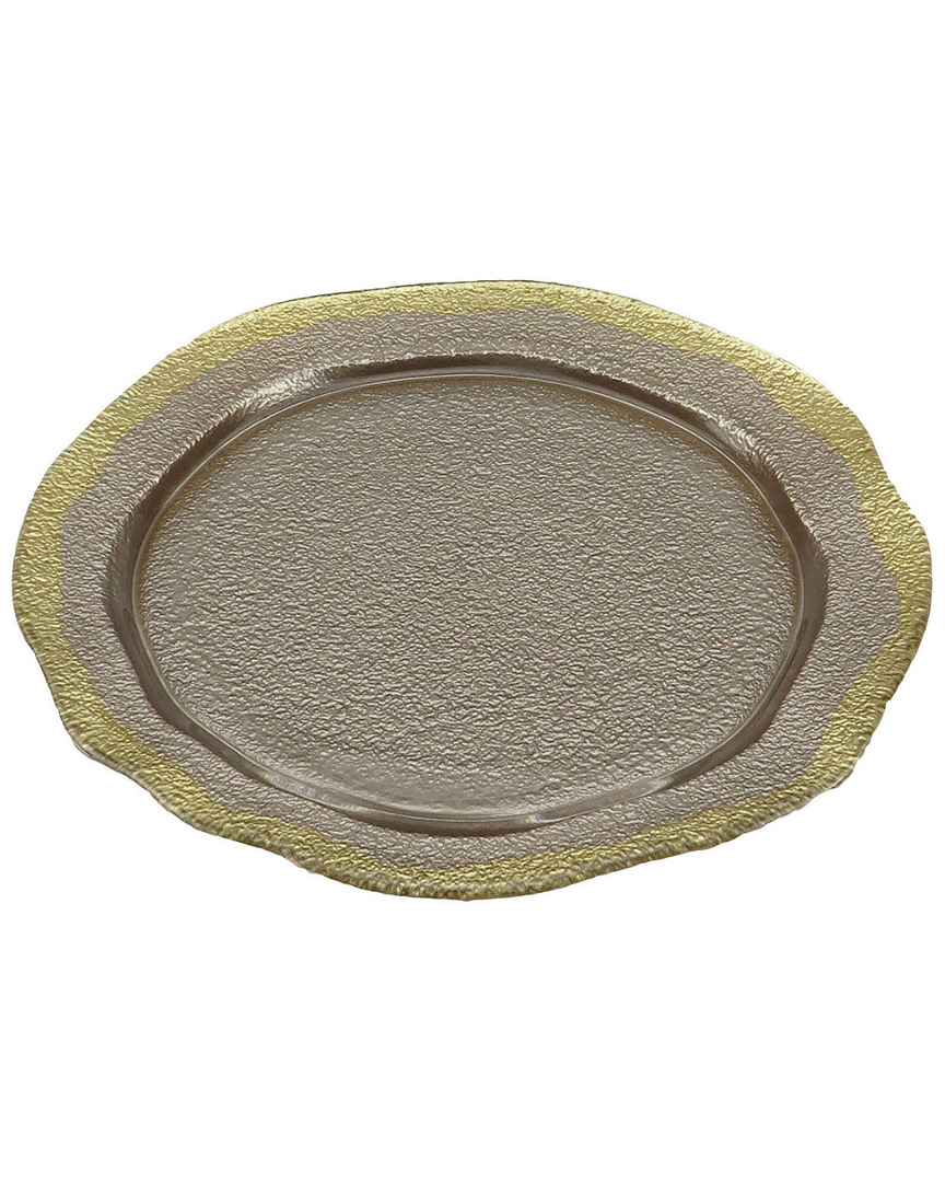 CLASSIC TOUCH CLASSIC TOUCH SET OF 4 BRONZE PLATES WITH SCALLOPED BORDER