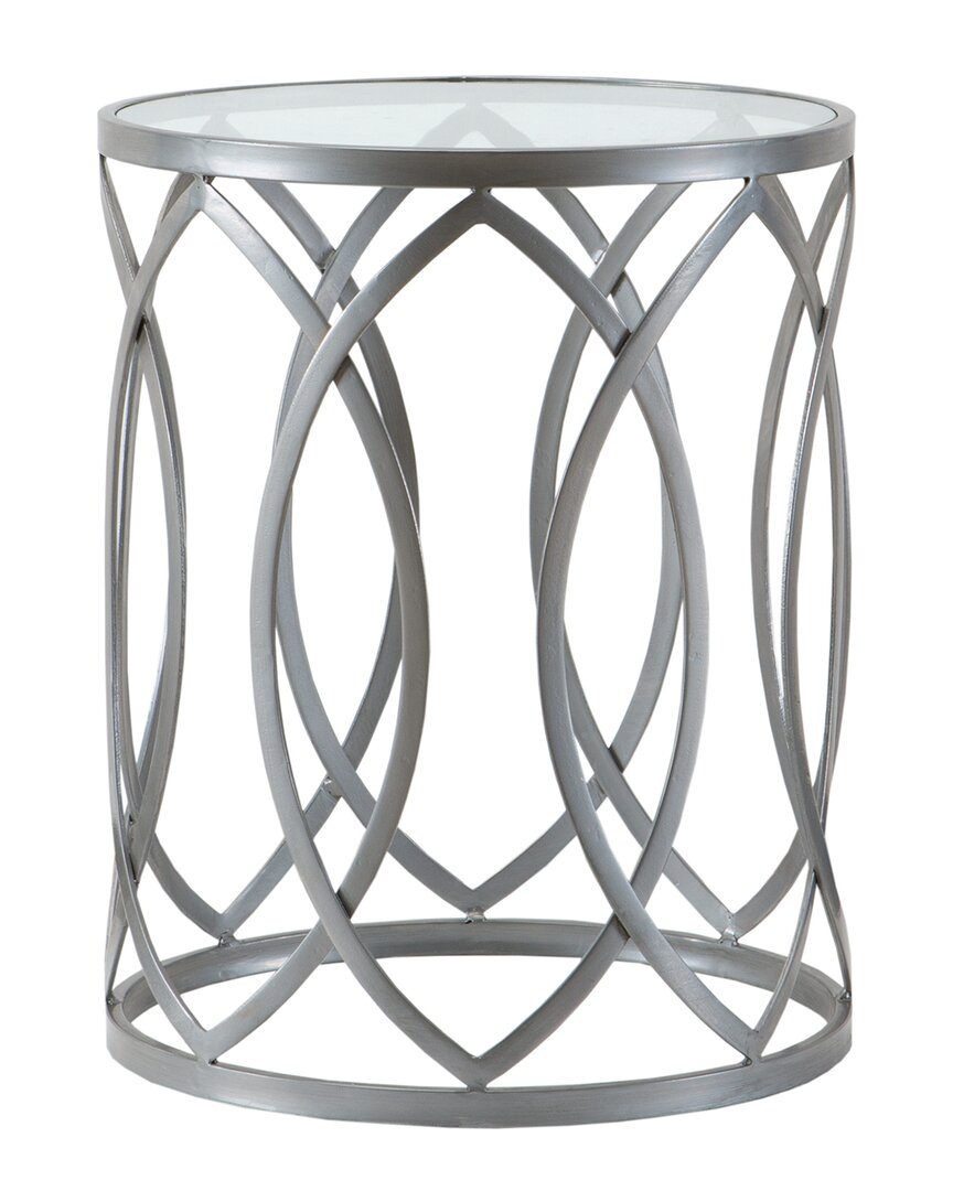 Shop Madison Park Arlo Metal Eyelet Accent Table In Grey