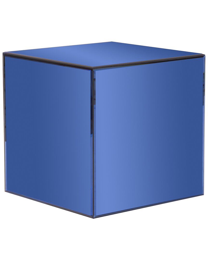 Shop Howard Elliott Blue Mirrored Cube Table