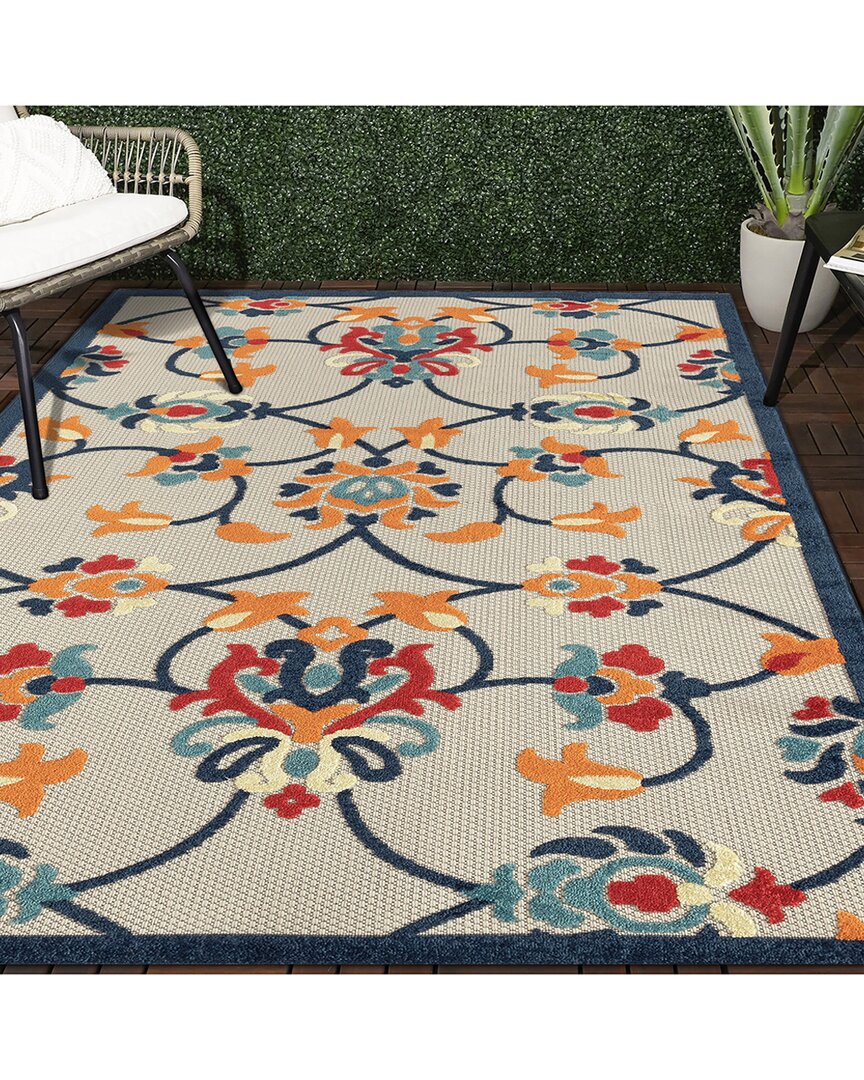 Lr Home Corazon Coastal Indoor/outdoor Area Rug In Navy