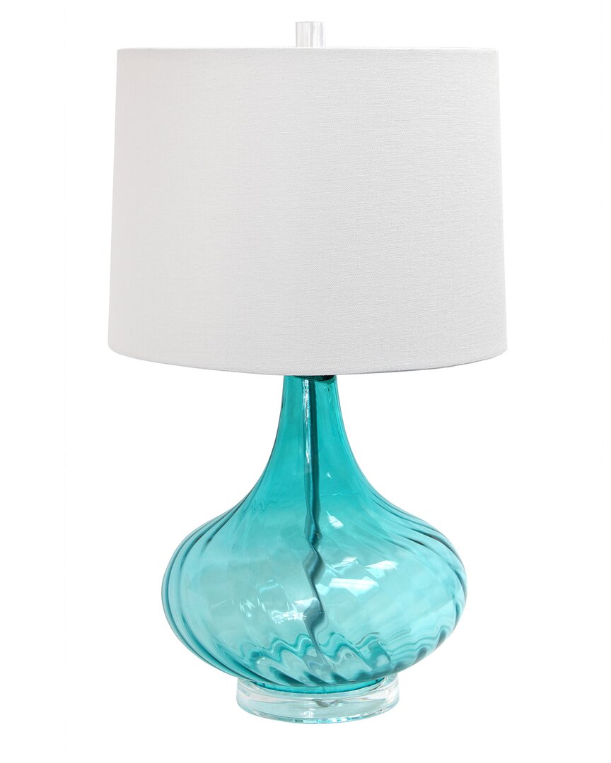 Shop Lalia Home Elegant Designs Glass Table Lamp In Blue