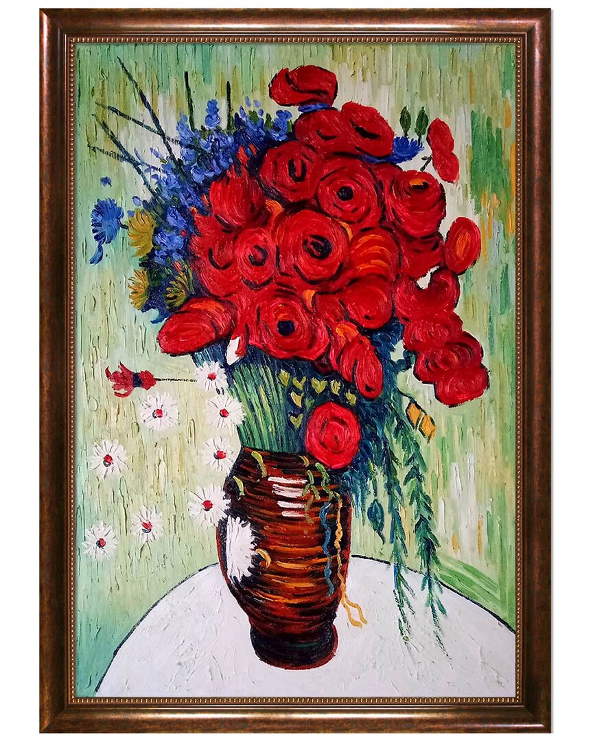 La Pastiche Vase With Daisies Canvas Art Print In Multicolor
