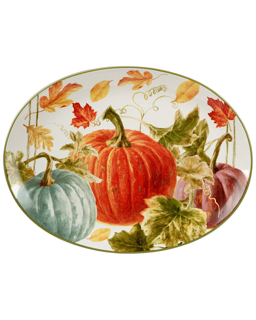 Shop Certified International Autumn Harvest Oval Platter In Multi