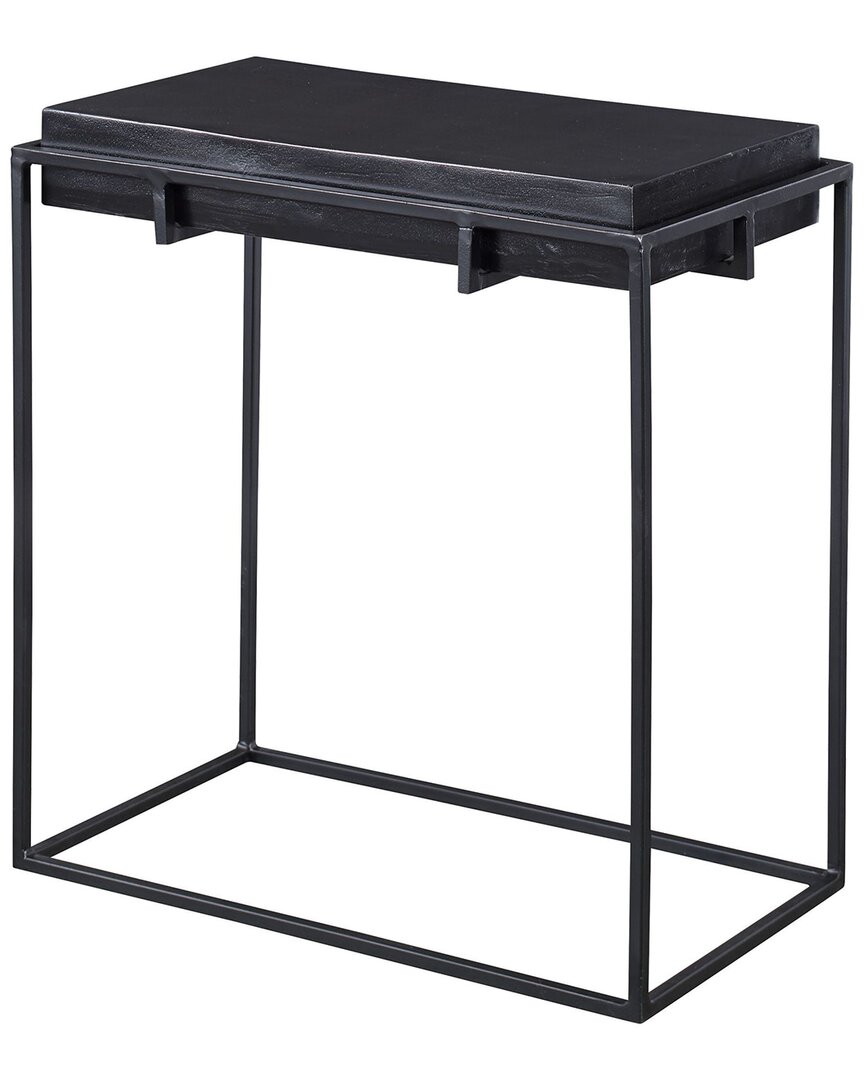 Uttermost Telone Modern Black Side Table