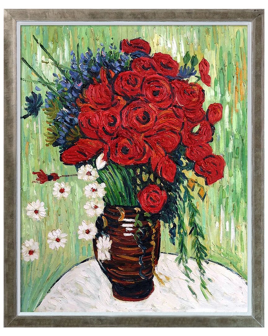 La Pastiche Vase With Daisies Canvas Art Print In Multicolor