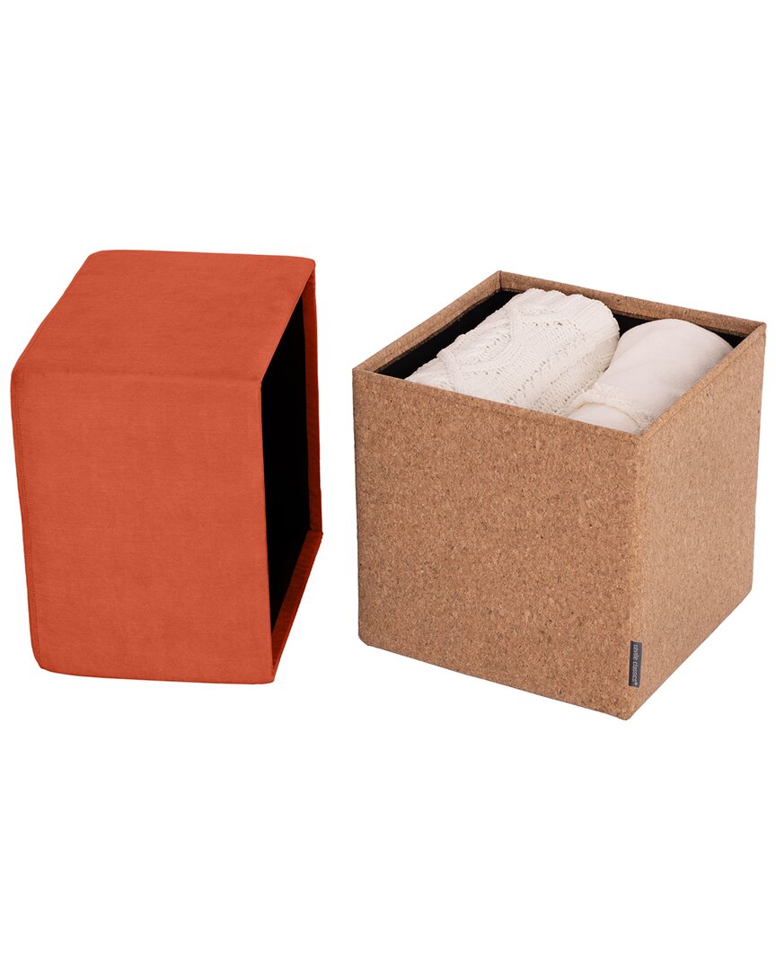 Seville Classics The Vineyard Collection Cork Cube Storage Ottoman