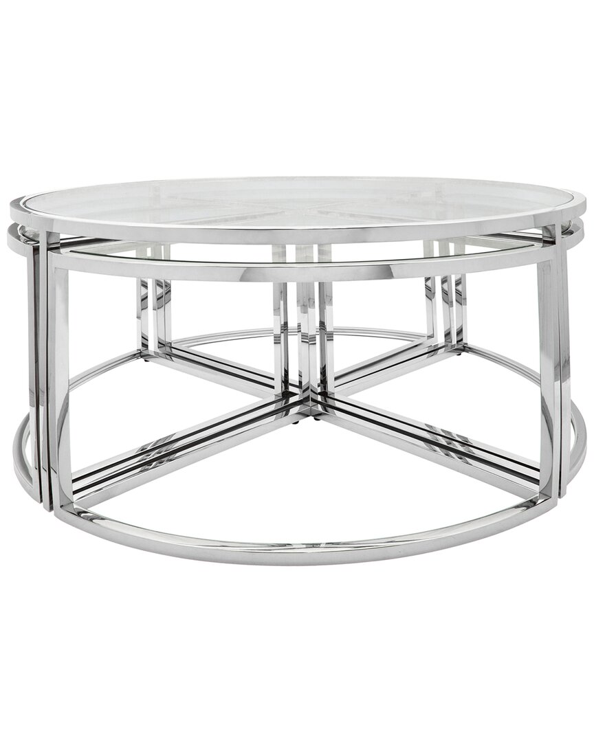 Sagebrook Home Metal Pull Out Coffee Table In Silver
