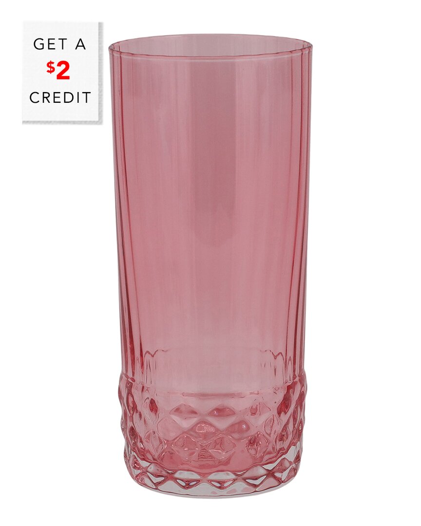 Vietri Viva By  Deco Tall Tumbler With $2 Credit In Pink