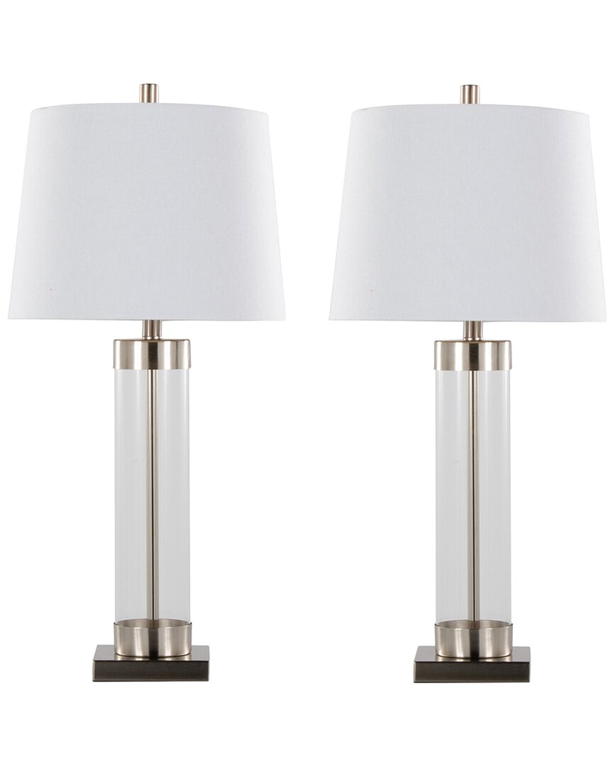 Lumisource Glacier 30 Contemporary Glass Table Lamp In Clear In White