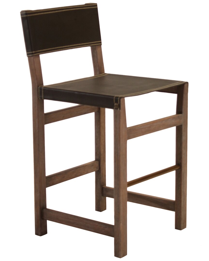 Peninsula Home Collection Taura Single Back Panel Counter Stool In Brown