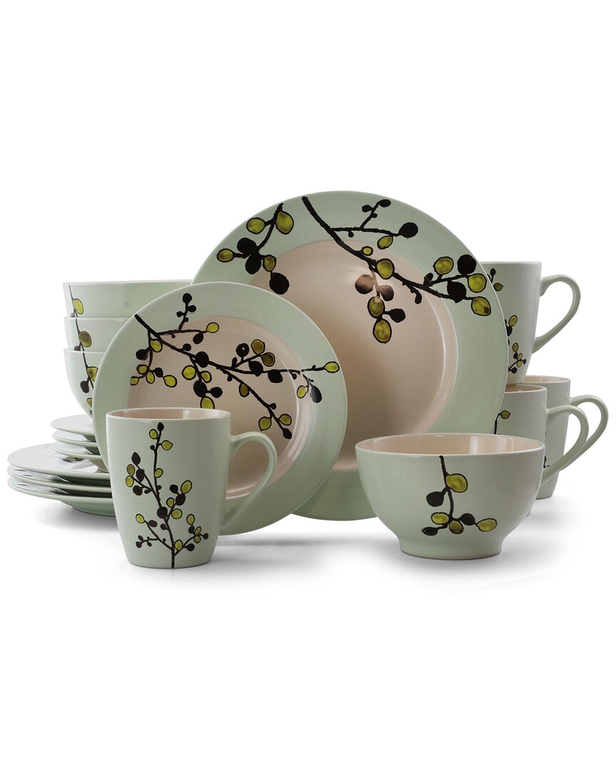 Elama Retro Bloom 16pc Stoneware Dinnerware Set