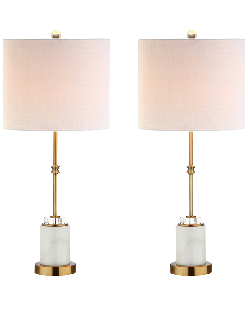 Jonathan Y Designs Set Of 2 Harper 27in Marble & Crystal Table Lamps