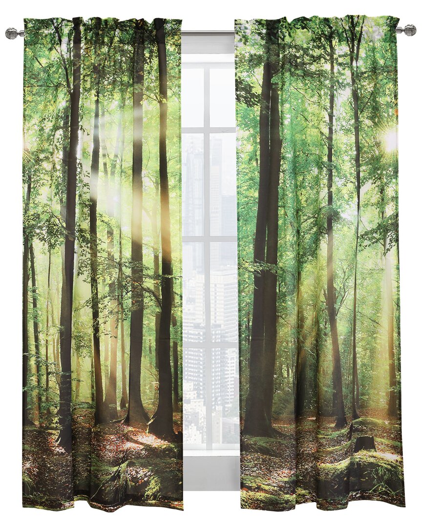 Shop Habitat Photo Reels Digital Panoramic Print Curtain Panel Pair In Multi