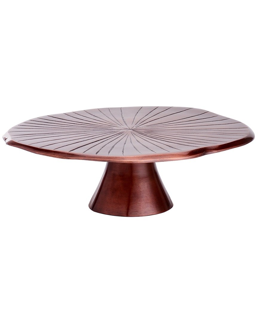 Old Dutch Antique Copper Lily Pad Cake Stand