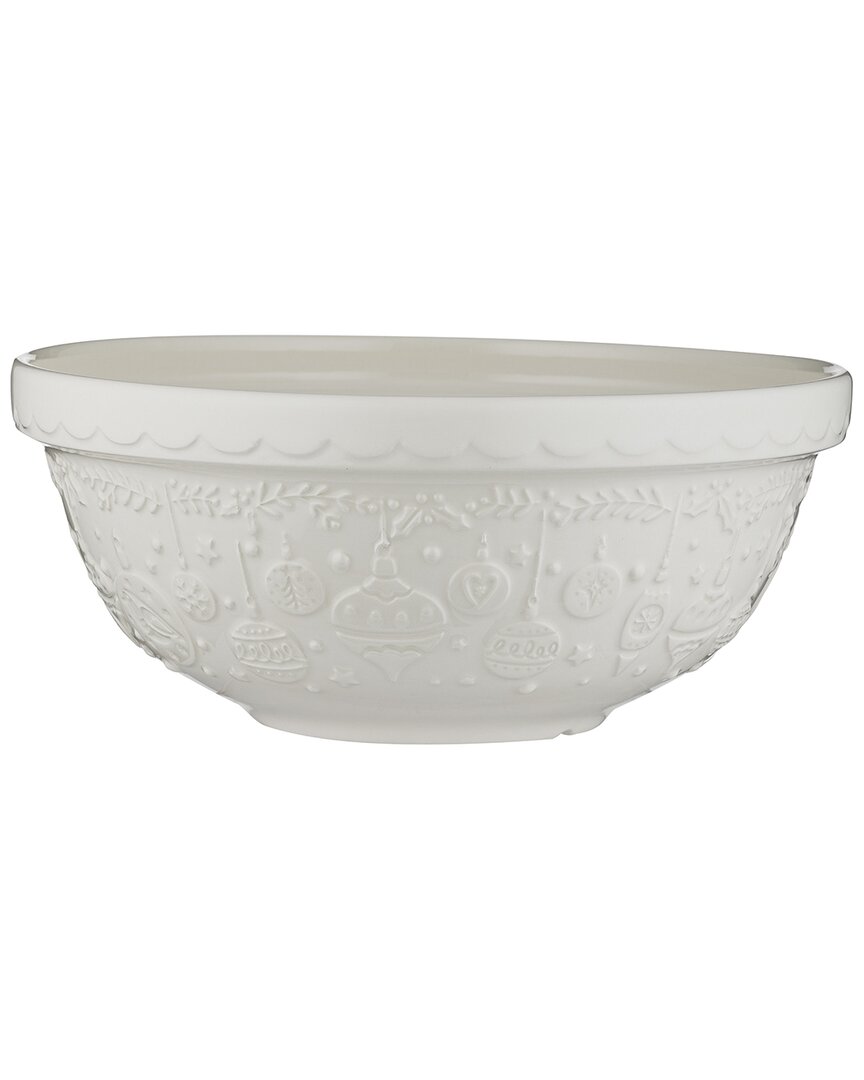 Mason Cash Deck The Halls Mixing Bowl 11 In White