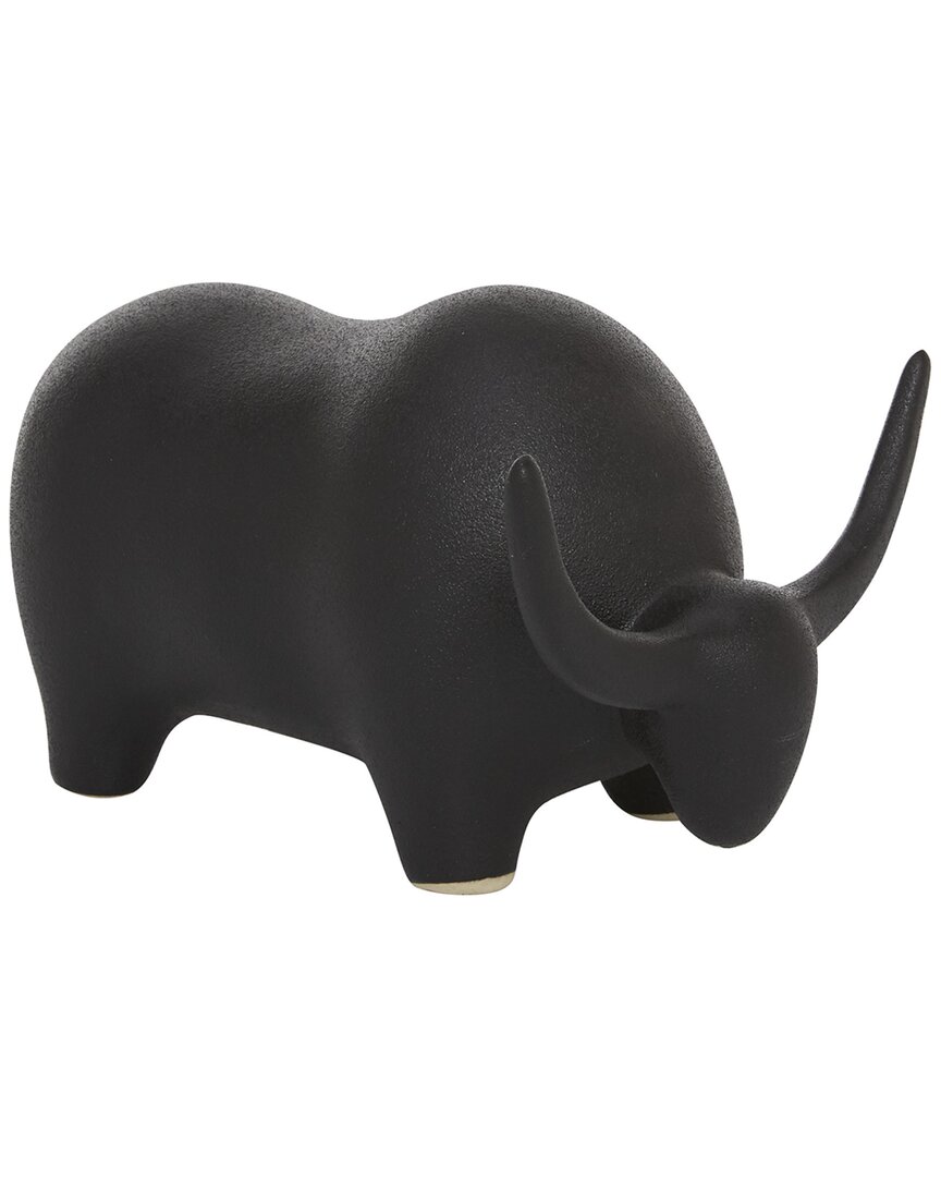 The Novogratz Bull Black Ceramic Sculpture