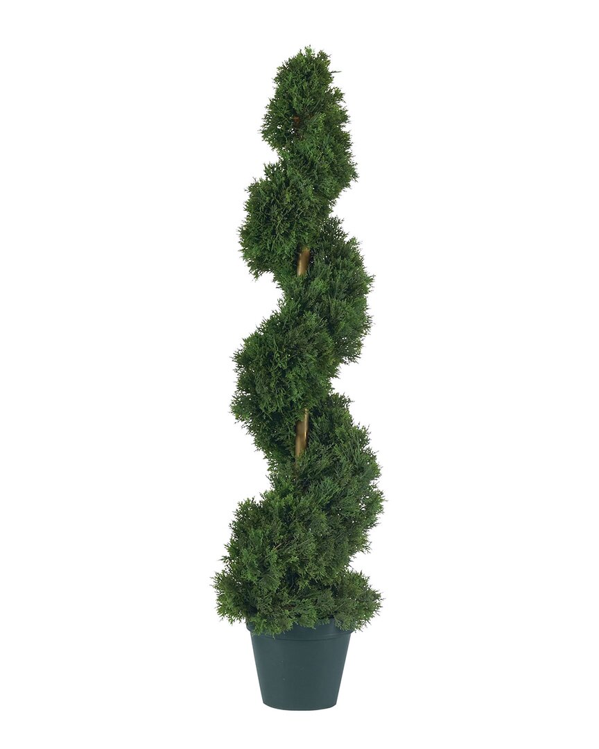 Nearly Natural 3ft Cedar Spiral Silk Tree In Green