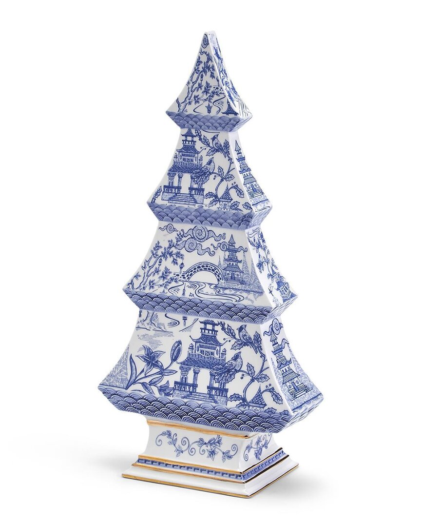 Two's Company Decorative Christmas Tree In Blue
