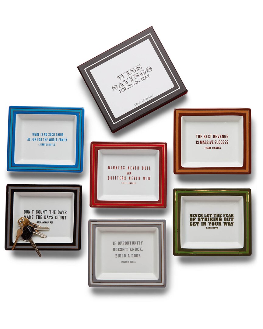 Two's Company S/6 Wise Sayings Gentleman's Desk Tray Each In Gif In Multi