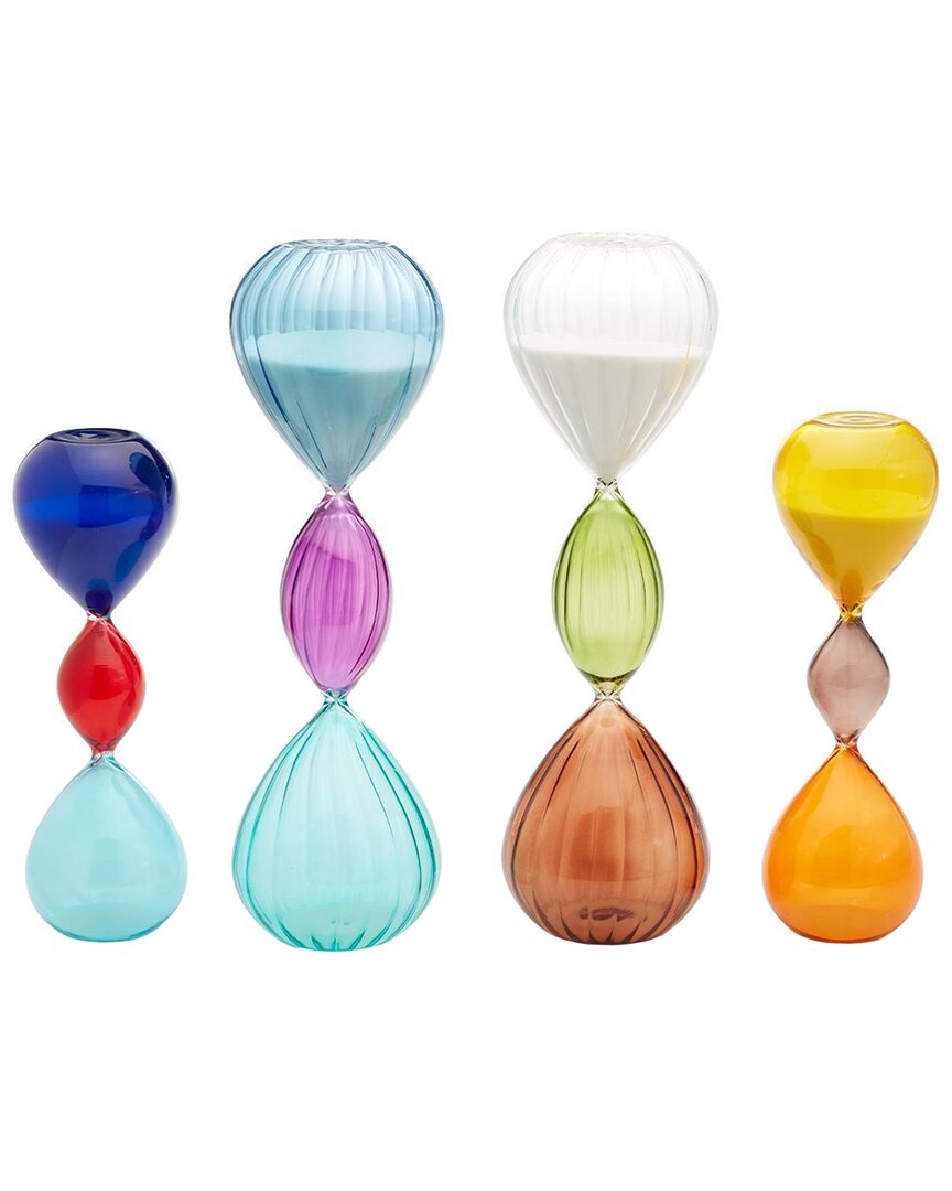 Two's Company Set Of 4 Color Sand Timers In Beige