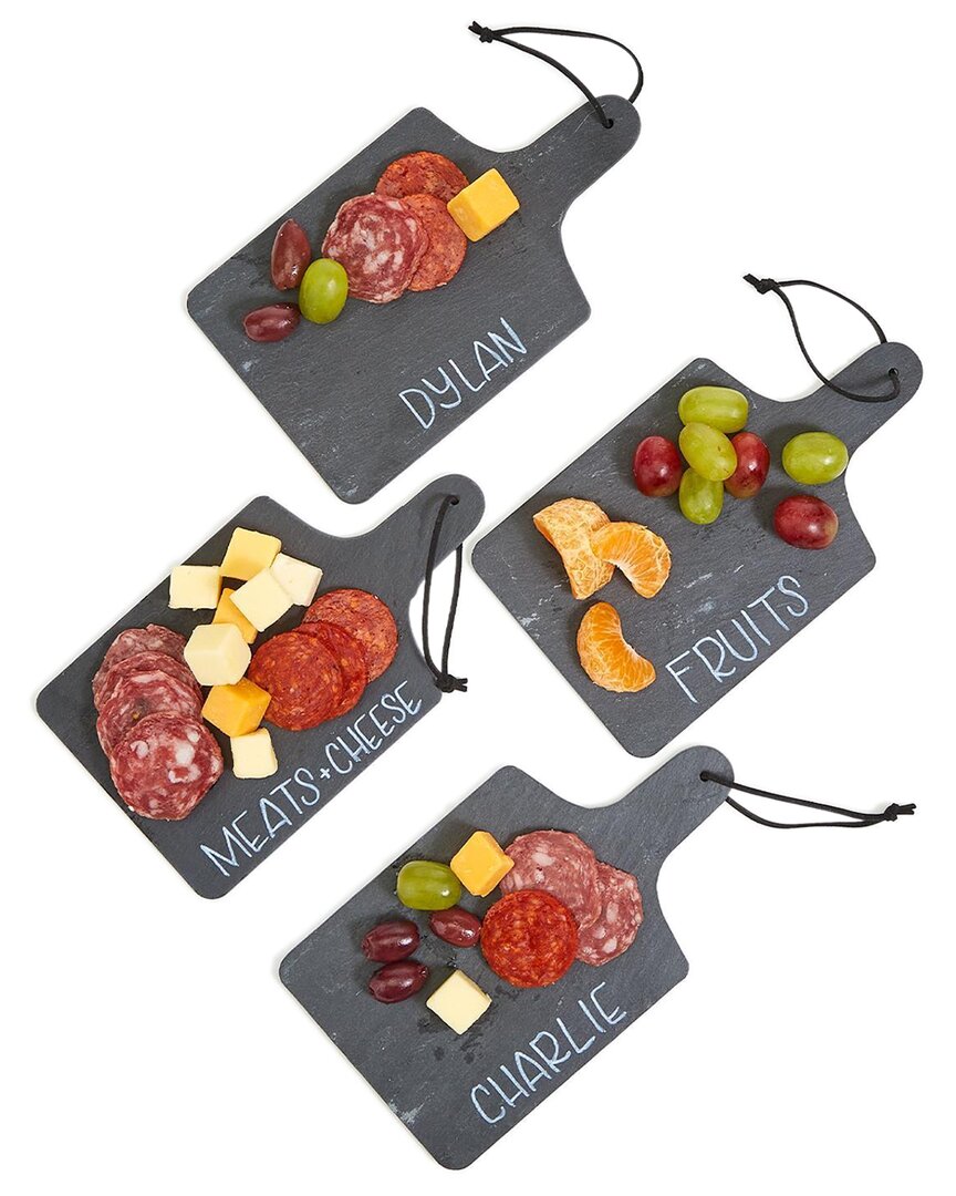 Two's Company Set Of 4 Slate Personal Charcuterie Boards