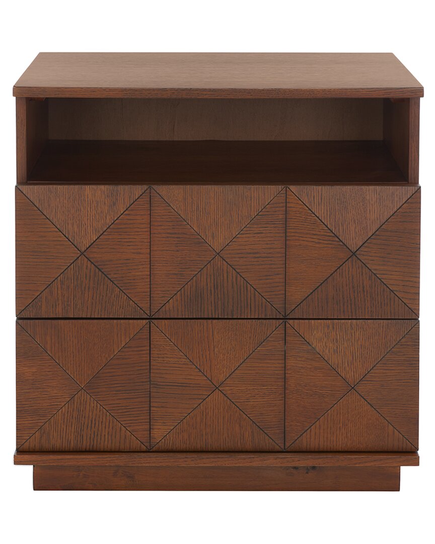 Safavieh Couture Patty 2 Drawer Nightstand In Brown