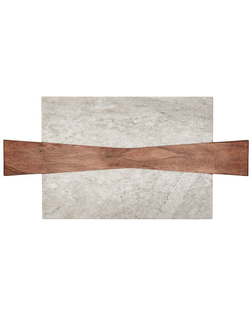 Two's Company Perfectly Polished Marble Charcuterie/tapas Board In Beige
