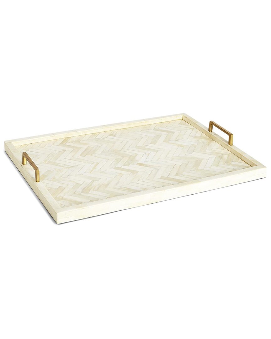 Two's Company Beaumont Decorative Tray In White