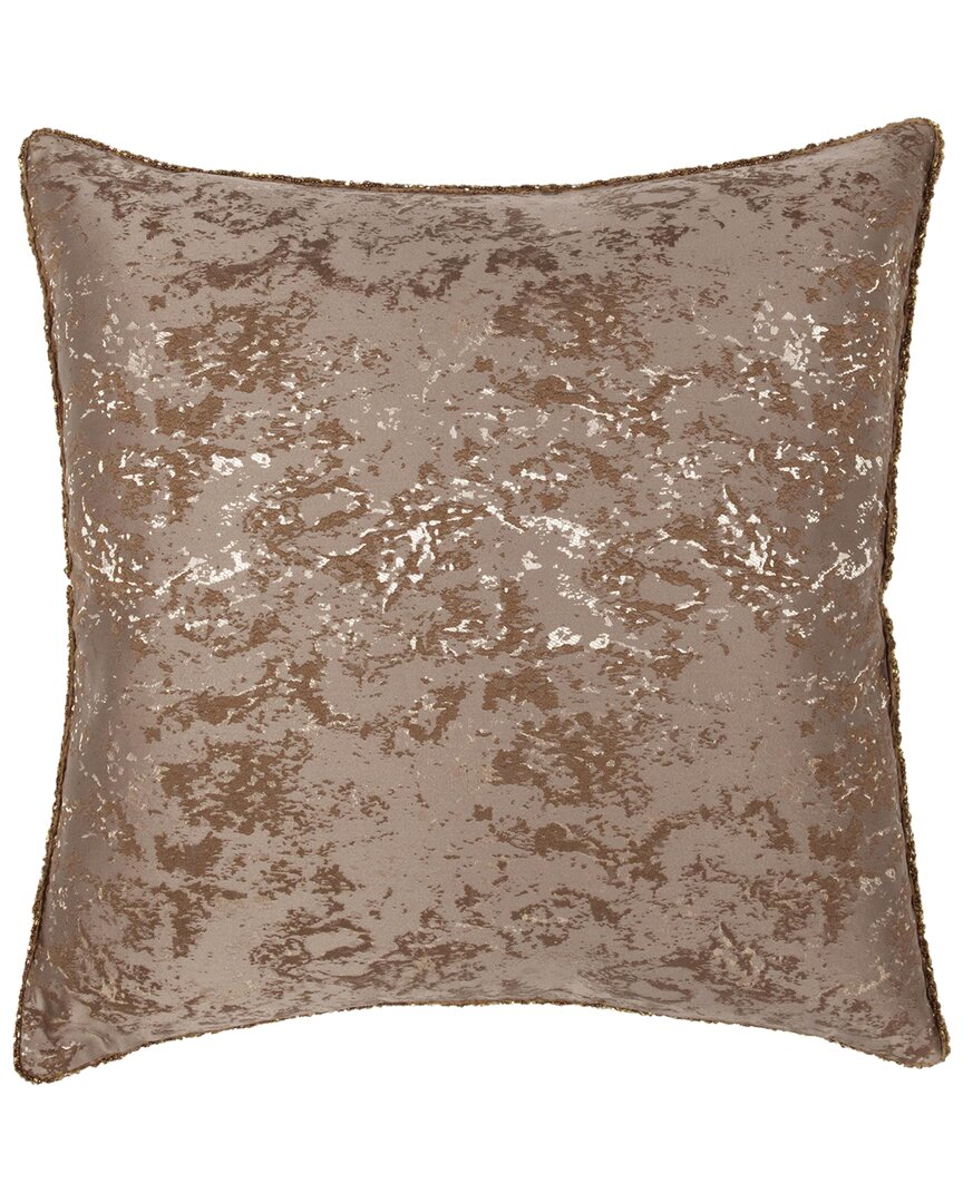 Classic Home Hand-beaded Mica Decorative Throw Pillow In Brown