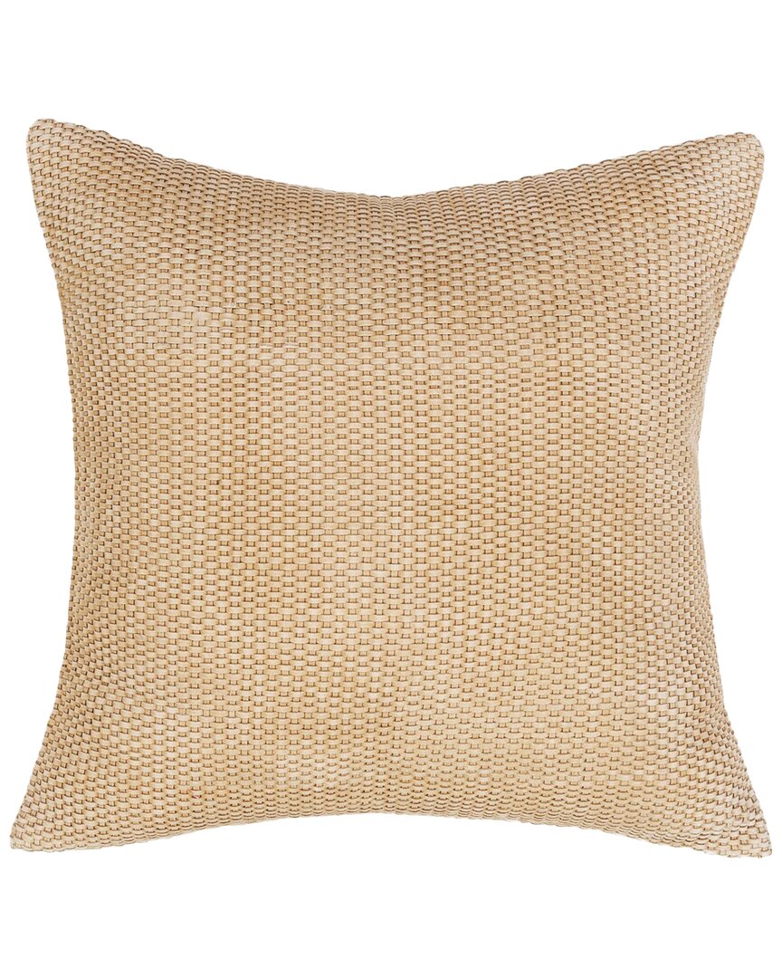 Classic Home Hand Woven Basket Weave Bassinet Suede Throw Pillow In White