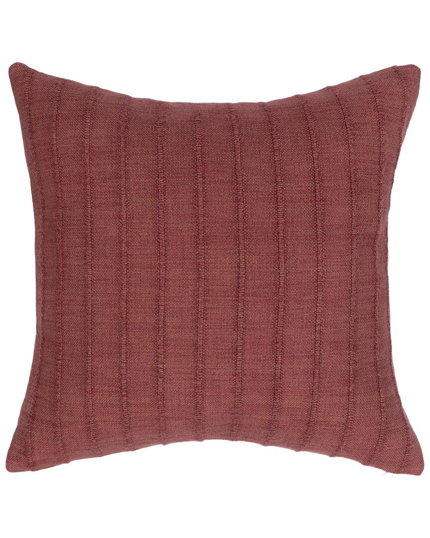 Classic Home Tonal Woven Stripe Hunter Throw Pillow In Red