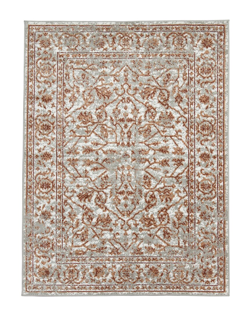 Ar Rugs Alpine Fany Bordered Runner Rug In Orange
