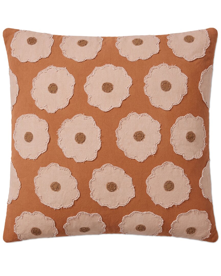 Loloi X Justina Blakeney 18in X 18in Cover With Down Pillow In Orange