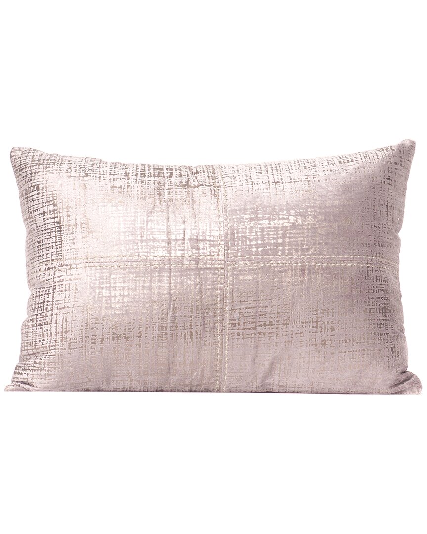 Harkaari Lilac Foil & Cross Stitch Lumbar Throw Pillow