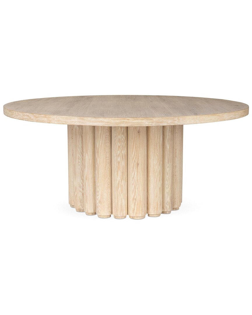 Classic Home Tiber 70in Round Oak Veneer Wood Dining Table