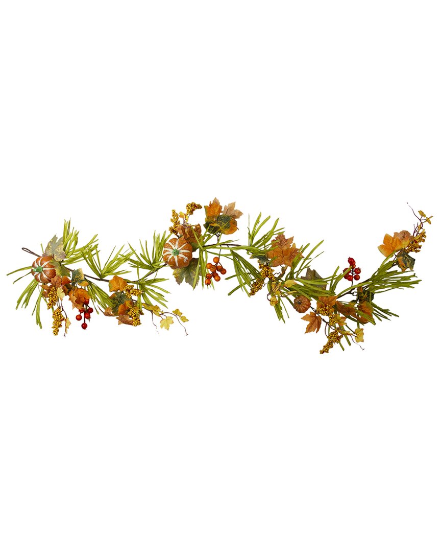 Shop Northlight 5ft X 10in Pumpkins And Berries With Leaves Artificial Thanksgiving Garland - Unlit In Orange