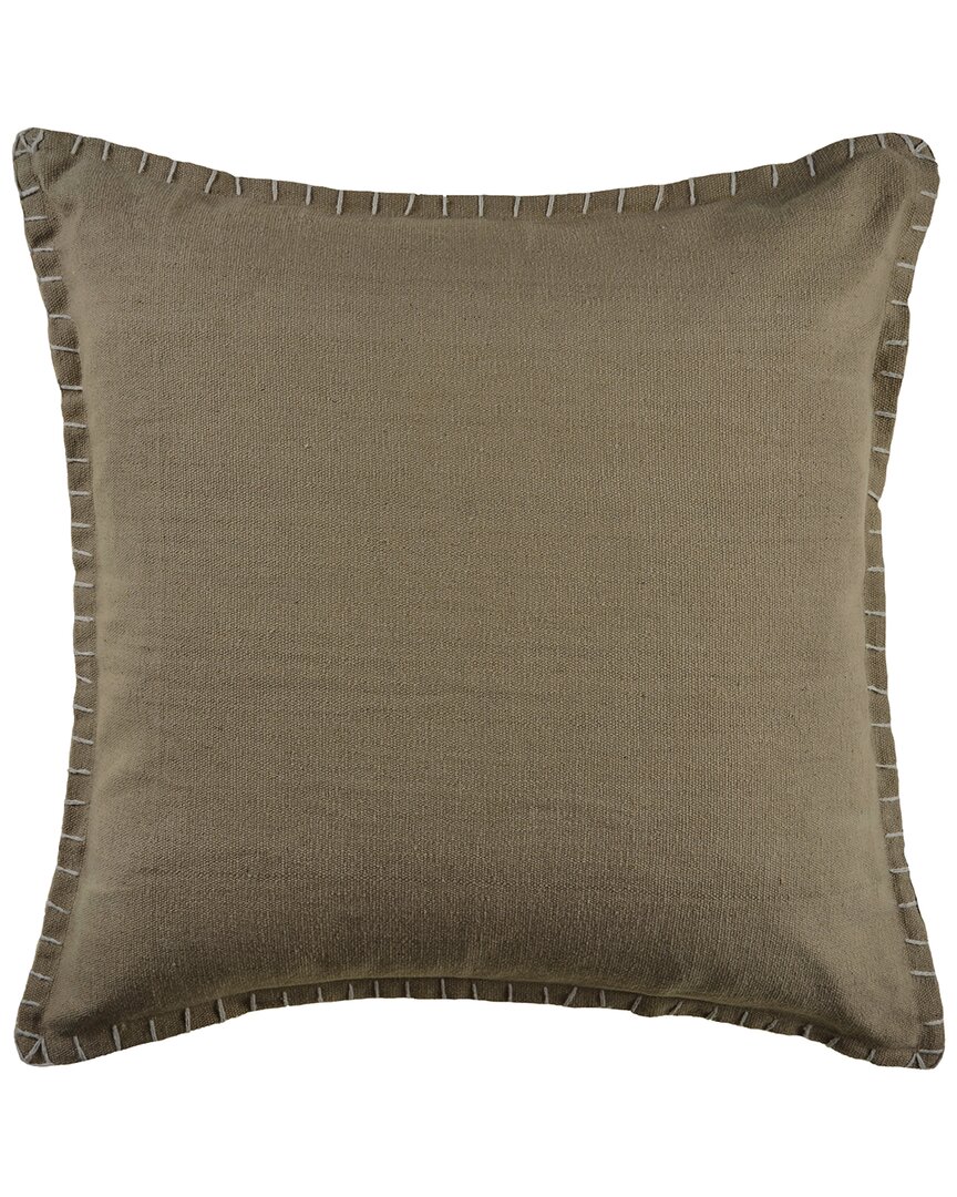 Lr Home Vivian Embroidered Edge Bordered Throw Pillow In Brown